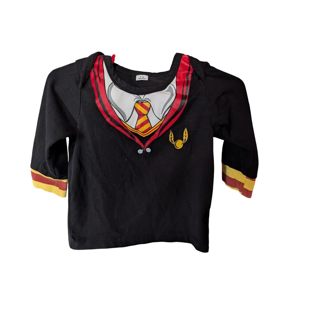 Harry Potter Wizard Top Kids 6-12 Months Black Excellent Snitch Graphic Tee